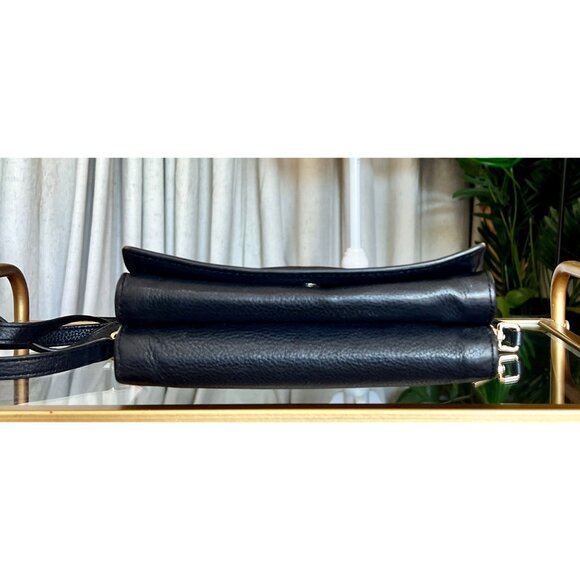 RARE!!! TORY BURCH BLACK LEATHER BOMBE SHOULDER BAG/CROSSBODY - Picture 6 of 13